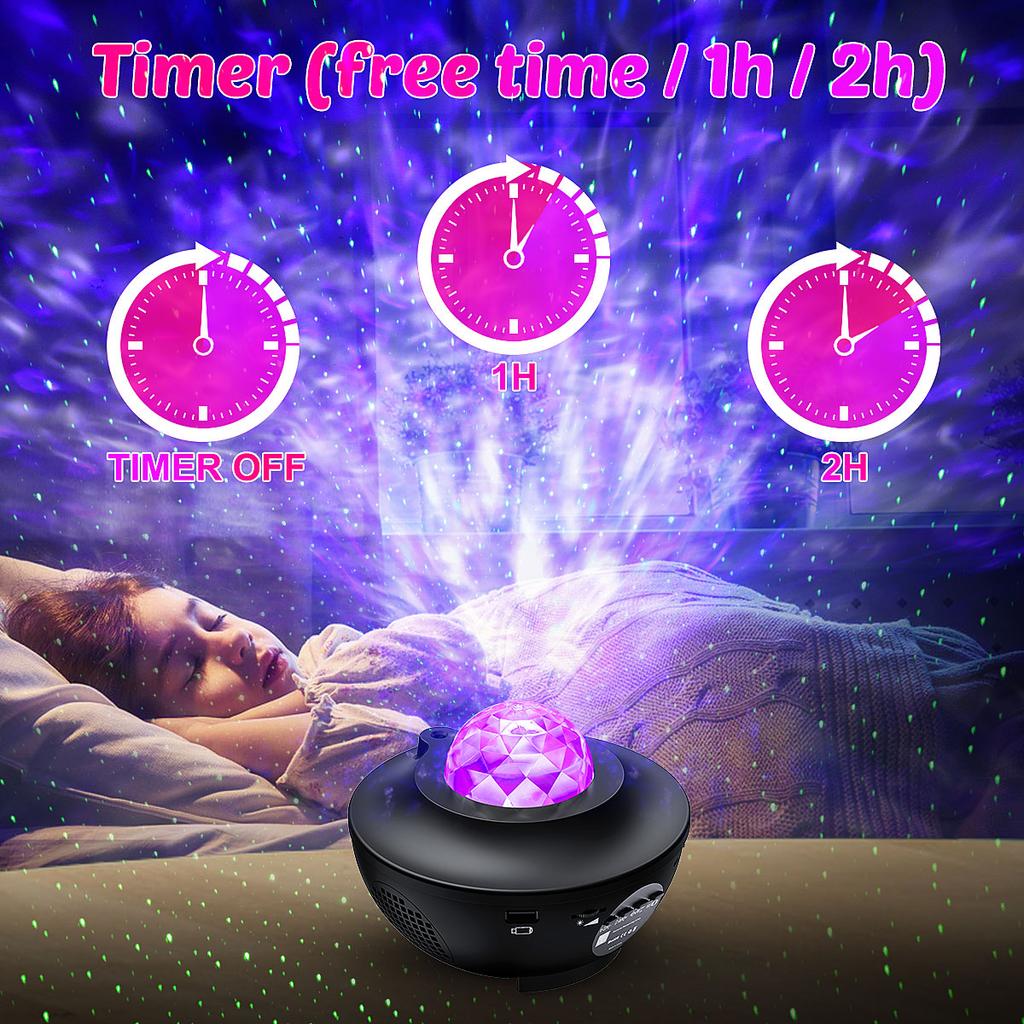 Starry Projector Light Galaxy Seen for Kids, LED Star Projector Star Lights with Remote Control, Night Light Compatible with Alexa &Google Bluetooth Speaker, Nebula Projector with Ocean Wave