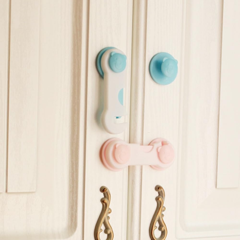 Children Kid Drawer Lock Baby safe Angle Sliding Door Plastic Child safety locks products ( random color )