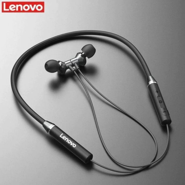 Lenovo HE05 Wireless Neckband Bluetooth 5.0 Headphone Wireless Headset With Heavy Bass Stereo Earphones High Quality Magnetic Attraction Intelligent Noise Reduction Cancelling Sports Headset
