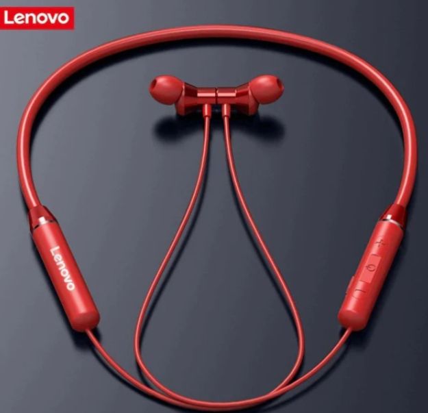 Lenovo HE05 Wireless Neckband Bluetooth 5.0 Headphone Wireless Headset With Heavy Bass Stereo Earphones High Quality Magnetic Attraction Intelligent Noise Reduction Cancelling Sports Headset