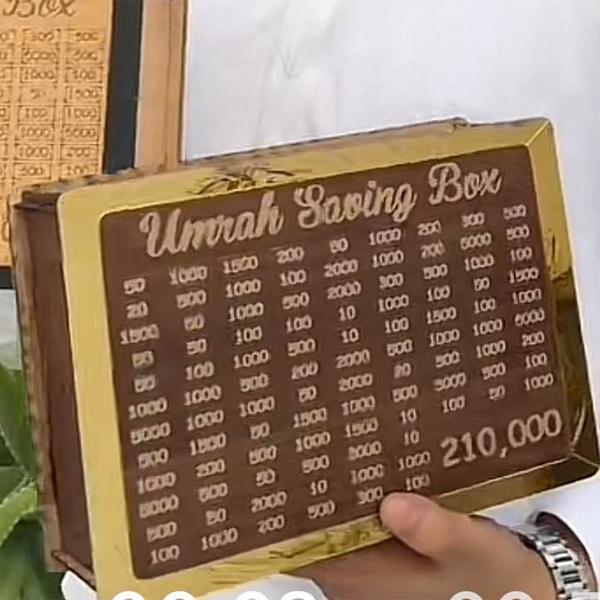 Umrah Saving Box – Best Quality Umrah Saving Box – Umrah Saving Box Dark Brown, Wooden Money Box For Umrah – 210,000