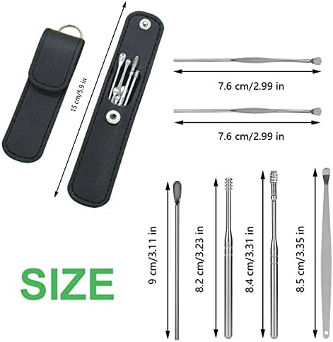 Ear Wax Cleaning Kit, 6 Pcs Ear Pick Tools, Wax Removal Kit, Ear Cleaning Tool Set, Spring Earwax Cleaner Tool for Children and Adult Multicolor