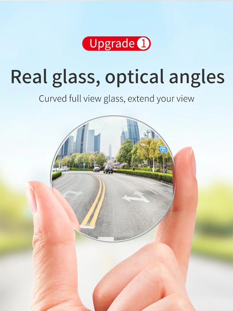 2Pcs Blind Spot Mirror for Car, 360 Degree Universal Rear View Wide-Angle Waterproof Blind Spot Lens