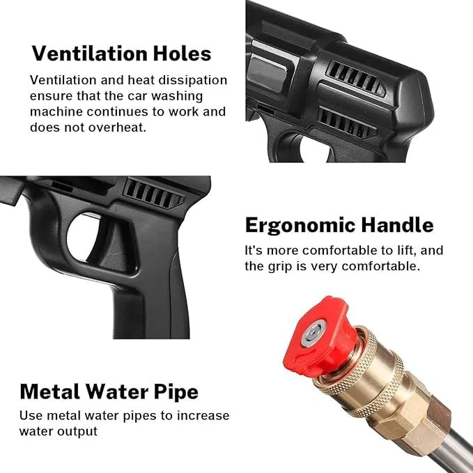 Automatic Cordless Wireless Car Wash Spray Gun High Pressure 48v Lithium Water Jet Foam Car Washer Gun ( Without Box)