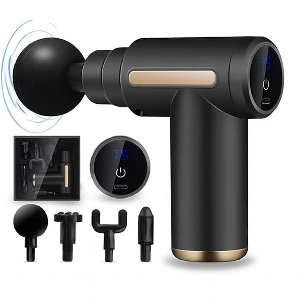Blue Idea Massage Gun Deep Tissue, Handheld Muscle Massager With 4 Massage Heads, Super Quiet Massage Gun For Muscle Pain Relief Relax Recovery