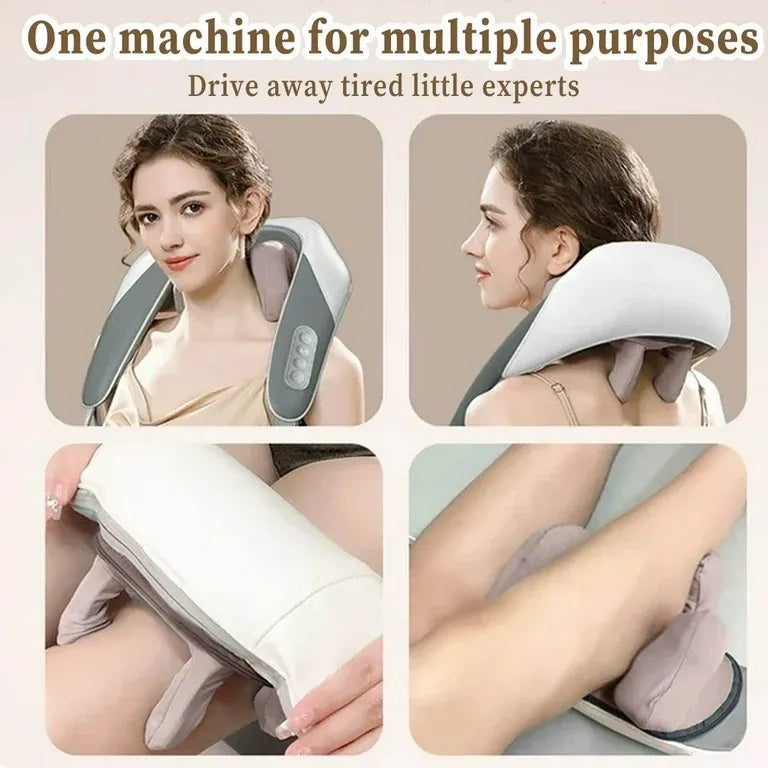Electric Neck And Shoulder Massager Wireless Kneading Neck And Back Massage Pillow Neck Back Relaxing Massage Shawl (random Color)