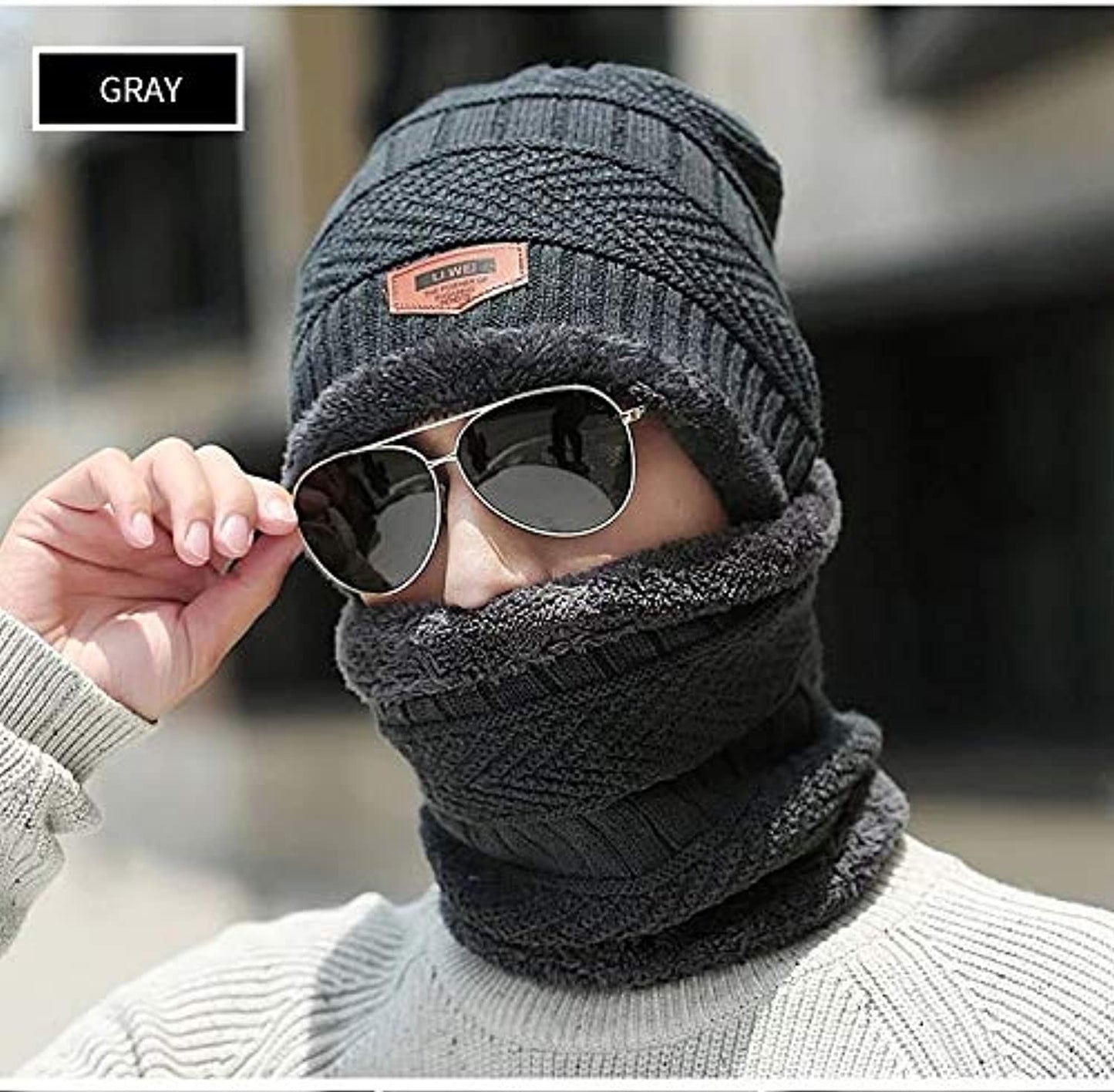 2 Piece Beanie Cap + Neck Warmer